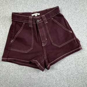 Pacsun Denim Mom Carpenter Shorts‎ Womens 26 Slash Pockets Utility 100% Cotton